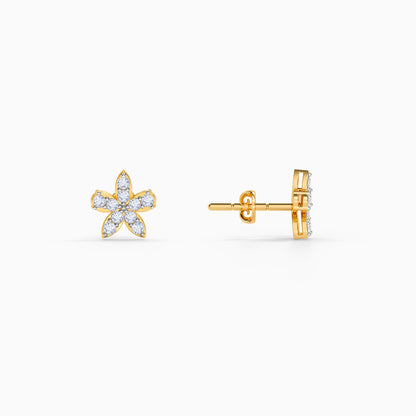 Gold Halo Lustris Lab Grown Diamond Earrings
