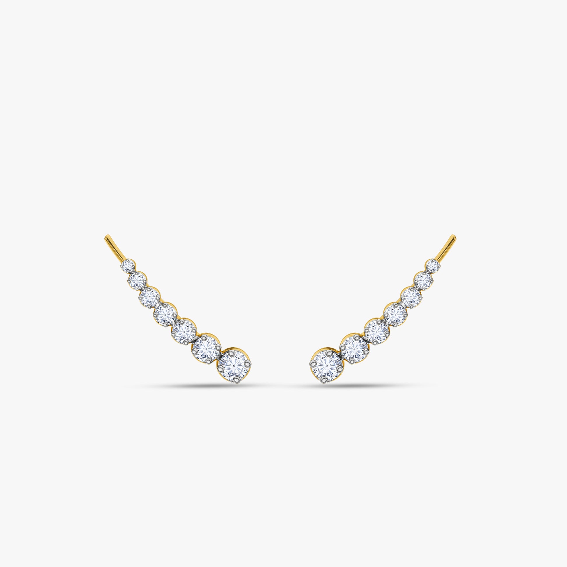 Gold Aura Orbit Lab Grown Diamond Climbers