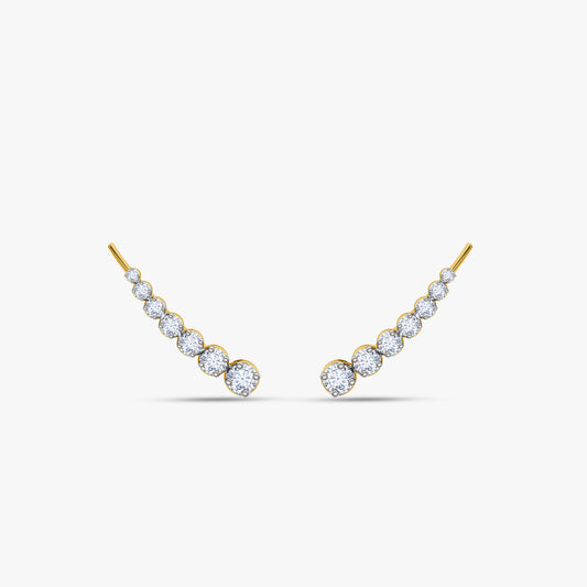 Gold Aura Orbit Lab Grown Diamond Climbers
