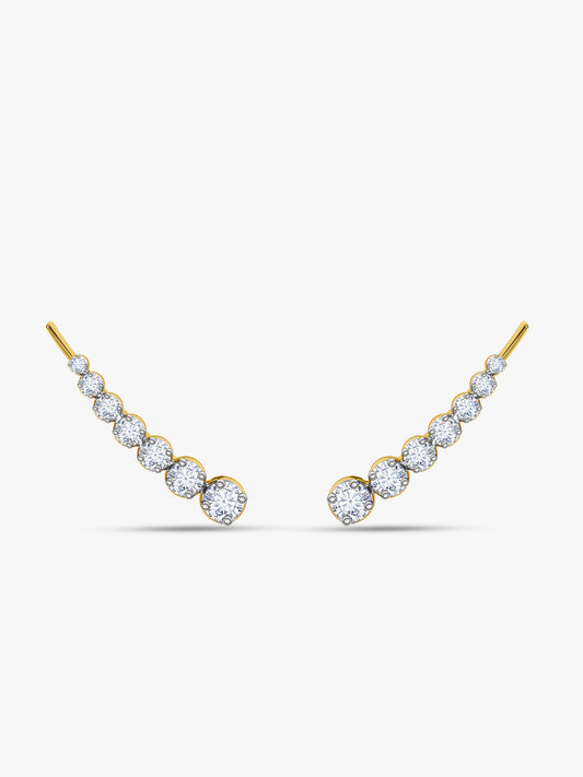 Gold Aura Orbit Lab Grown Diamond Climbers