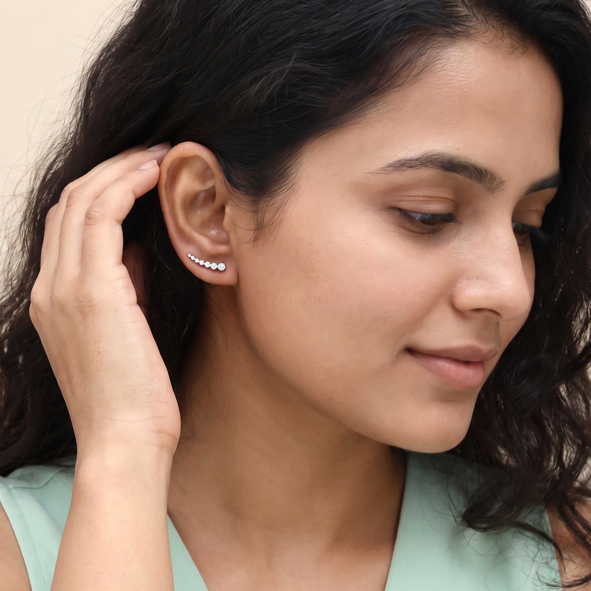 Gold Aura Orbit Lab Grown Diamond Climbers