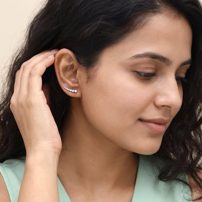 Gold Aura Orbit Lab Grown Diamond Climbers