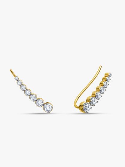 Gold Aura Orbit Lab Grown Diamond Climbers