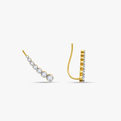 Gold Aura Orbit Lab Grown Diamond Climbers