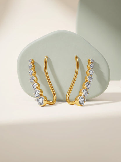 Gold Aura Orbit Lab Grown Diamond Climbers