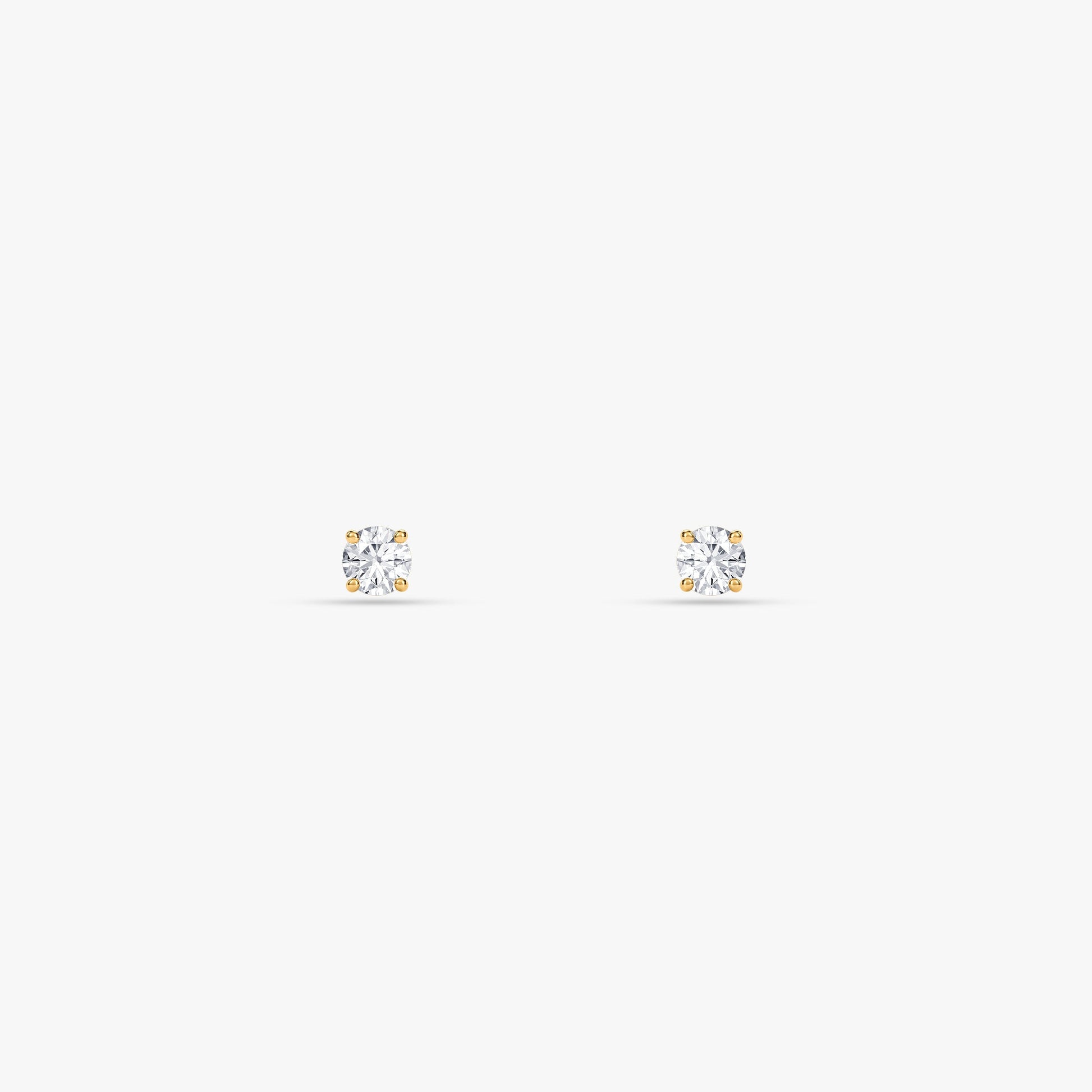 Gold Lumi Solitaire Lab Grown Diamond Earrings