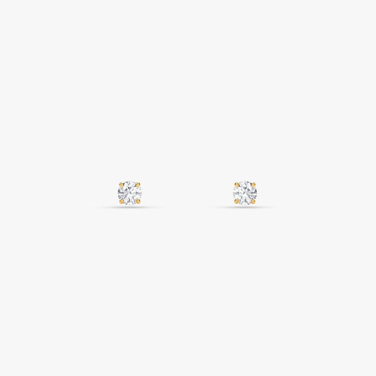 Gold Lumi Solitaire Lab Grown Diamond Earrings