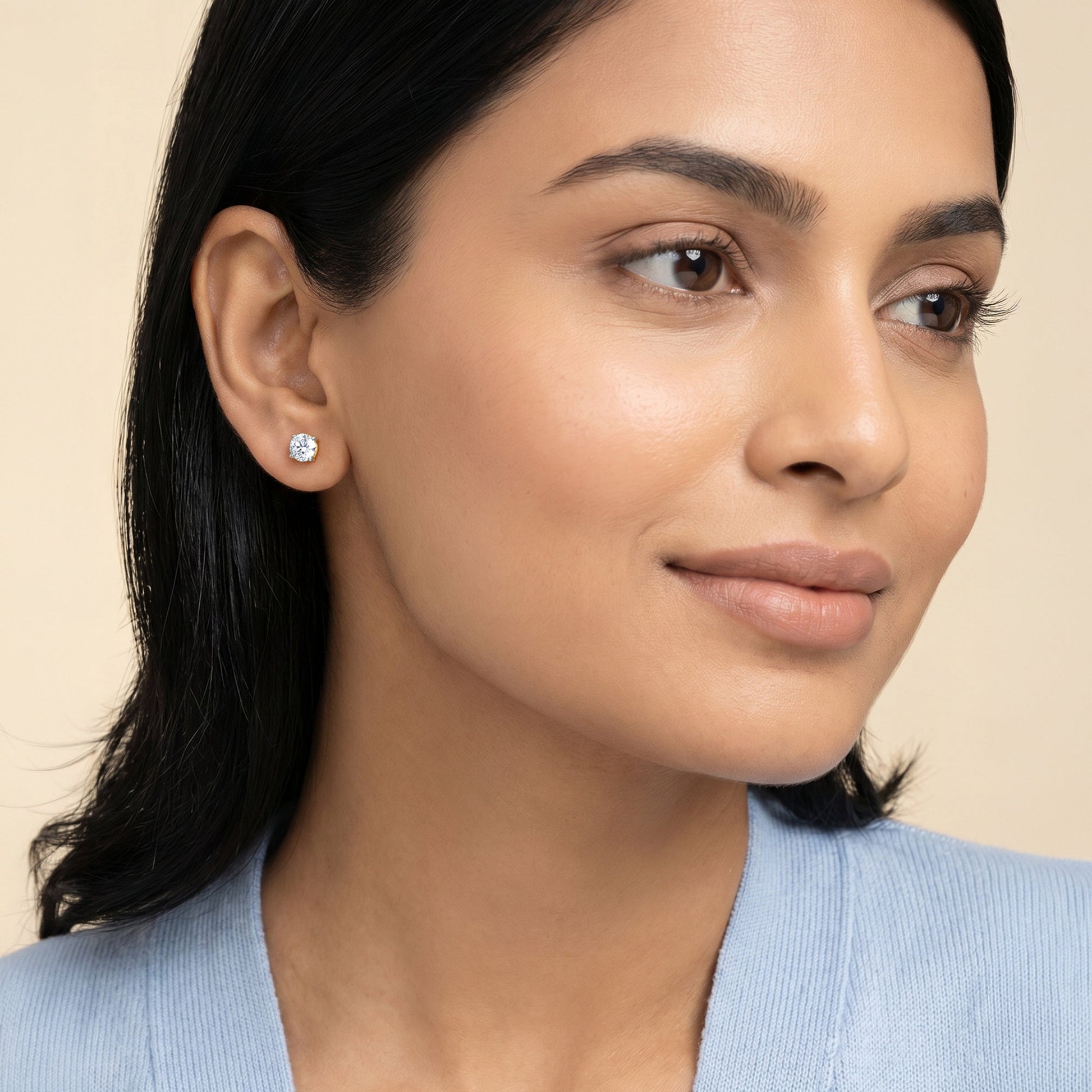 Gold Radiate Classic Lab Grown Diamond Solitaire Studs