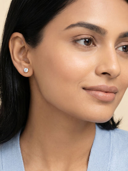Gold Radiate Classic Lab Grown Diamond Solitaire Studs