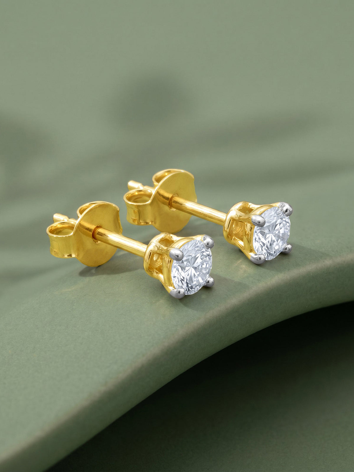 Gold Radiate Classic Lab Grown Diamond Solitaire Studs
