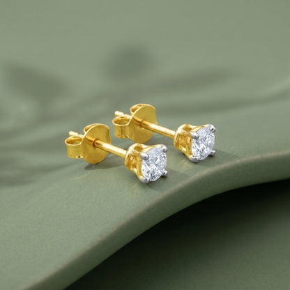 Gold Radiate Classic Lab Grown Diamond Solitaire Studs