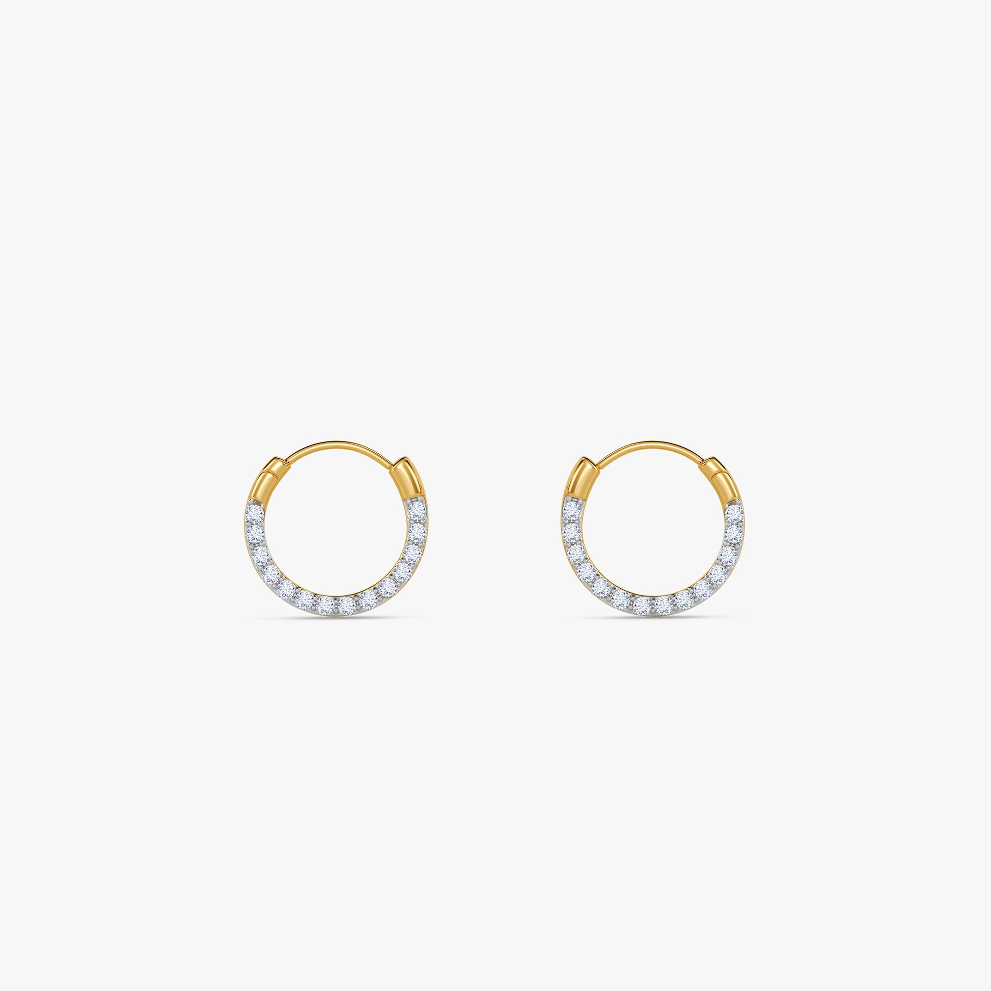 Gold Hollow Circle Lab Grown Diamond Earrings