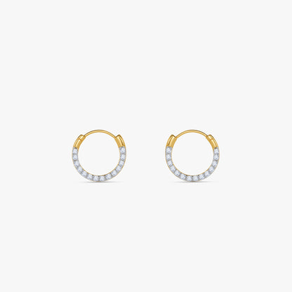 Gold Hollow Circle Lab Grown Diamond Earrings