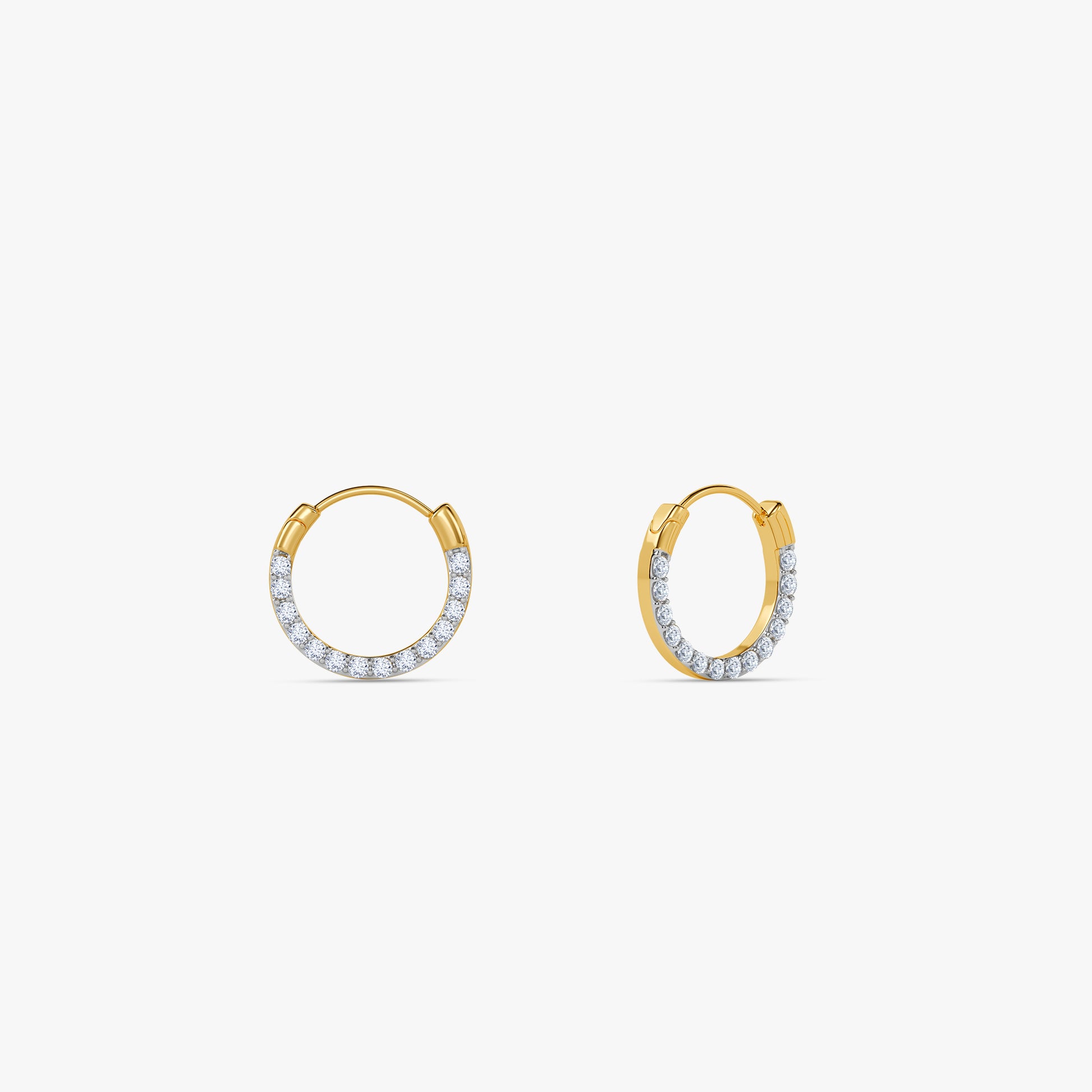 Gold Hollow Circle Lab Grown Diamond Earrings