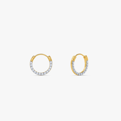 Gold Hollow Circle Lab Grown Diamond Earrings