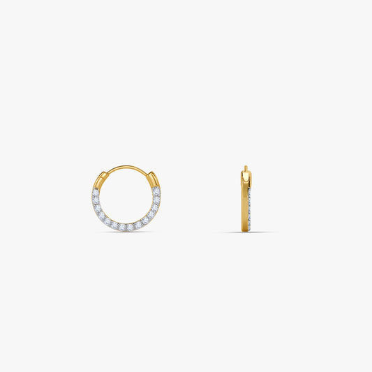 Gold Hollow Circle Lab Grown Diamond Earrings