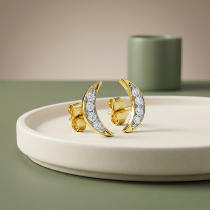 Gold Lumora Arc Lab Grown Diamond Earrings