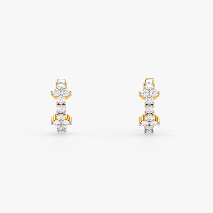 Gold Luxe Floret Lab Grown Diamond Hoop Earrings