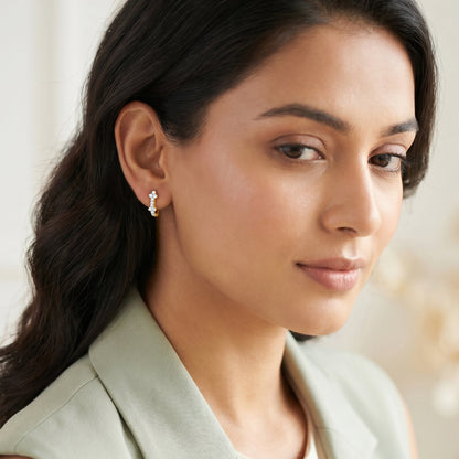 Gold Luxe Floret Lab Grown Diamond Hoop Earrings