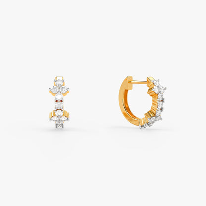 Gold Luxe Floret Lab Grown Diamond Hoop Earrings