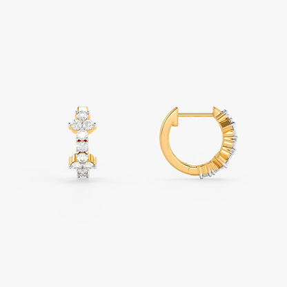 Gold Luxe Floret Lab Grown Diamond Hoop Earrings
