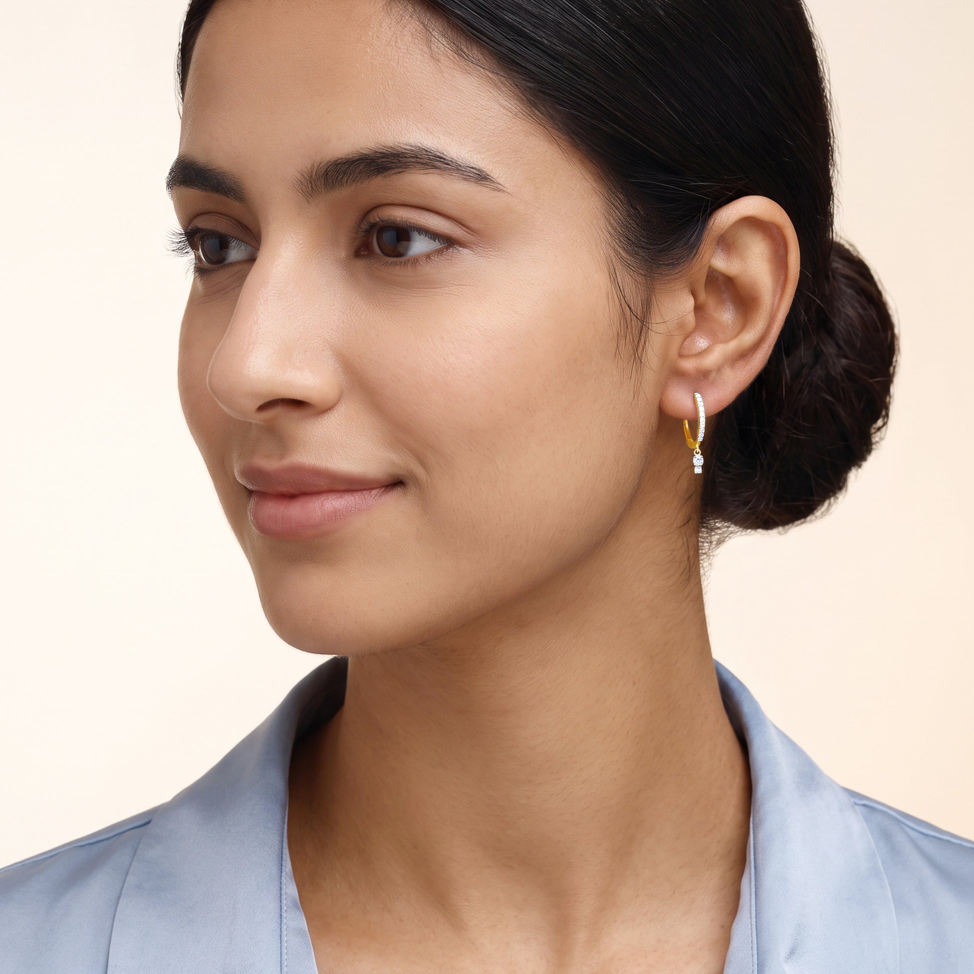 Gold Shimmering Glow Lab Grown Diamond Earrings