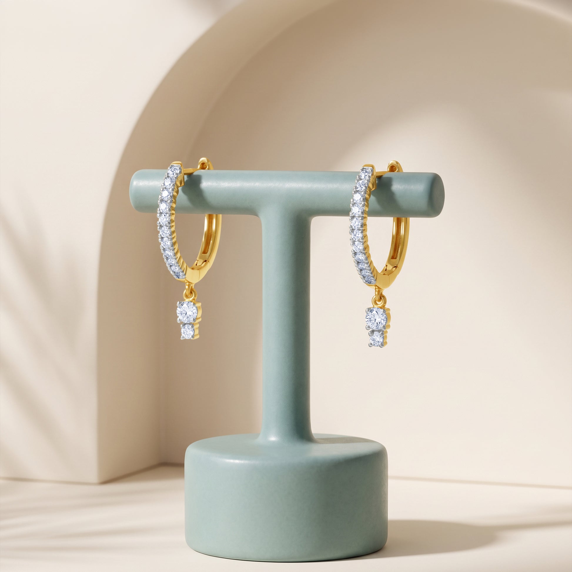 Gold Shimmering Glow Lab Grown Diamond Earrings