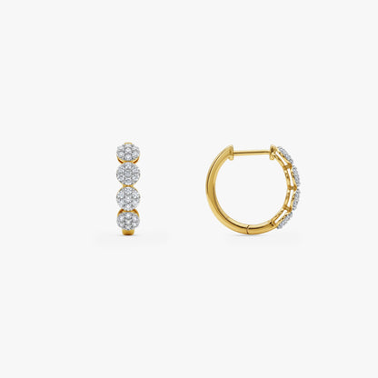 Gold Refined Classic Lab Grown Diamond Hoop Earrings
