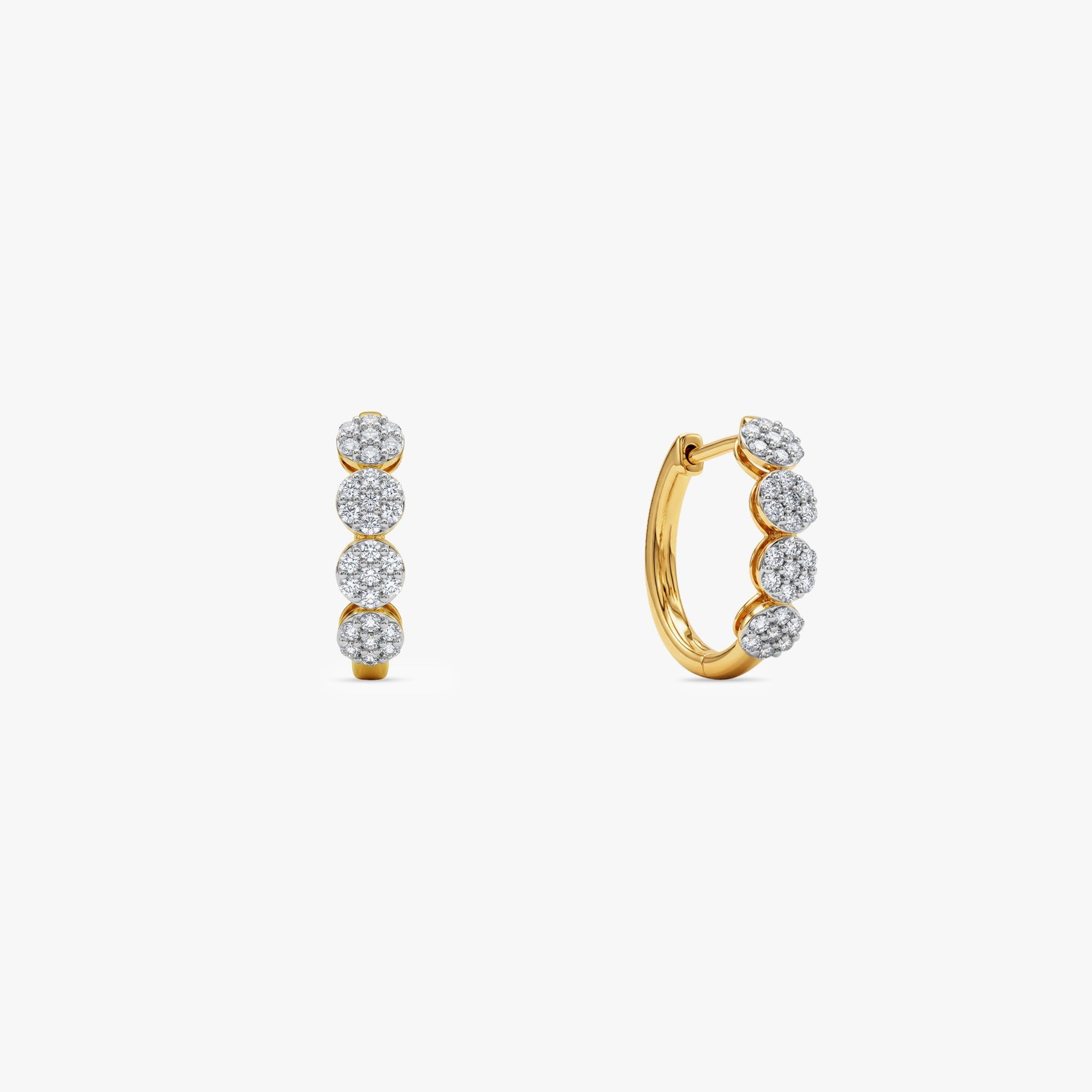 Gold Refined Classic Lab Grown Diamond Hoop Earrings