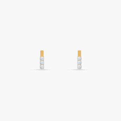 Gold Line of Light Lab Grown Diamond Earrings