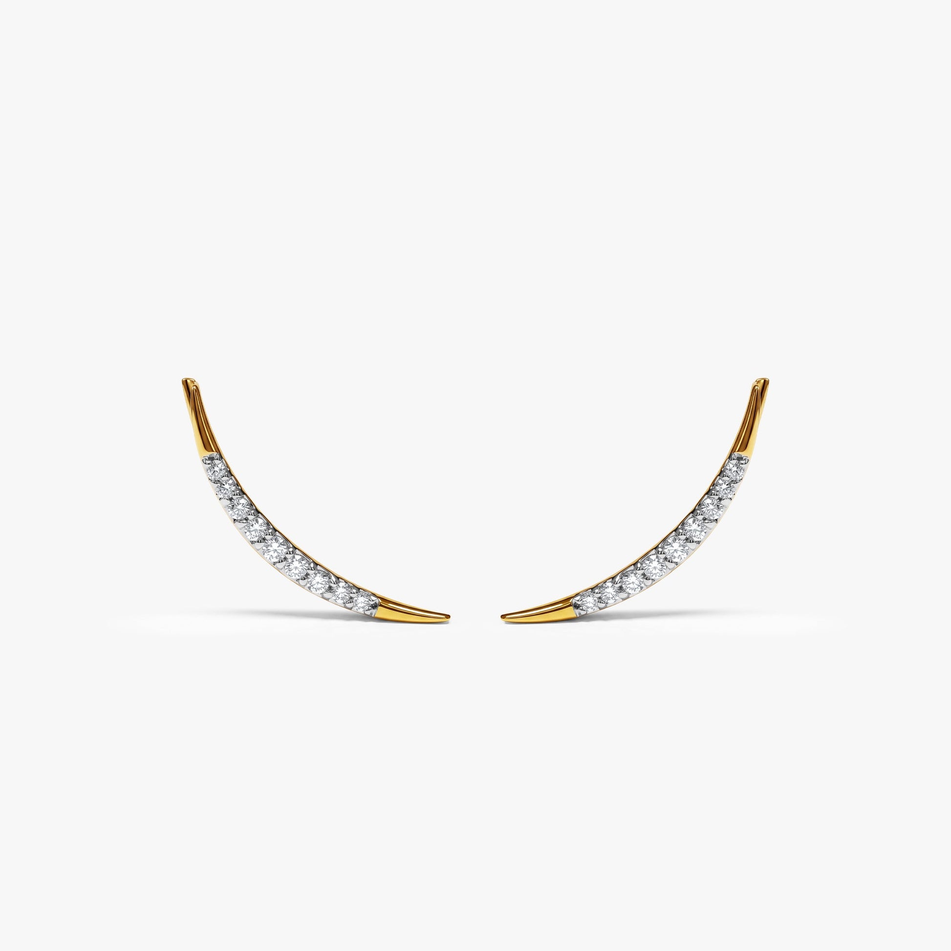 Gold Whisper Arc Lab Grown Diamond Earrings