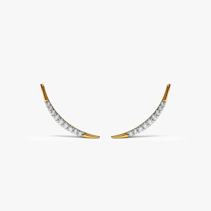 Gold Whisper Arc Lab Grown Diamond Earrings