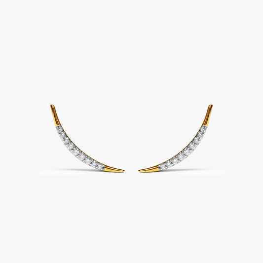 Gold Whisper Arc Lab Grown Diamond Earrings