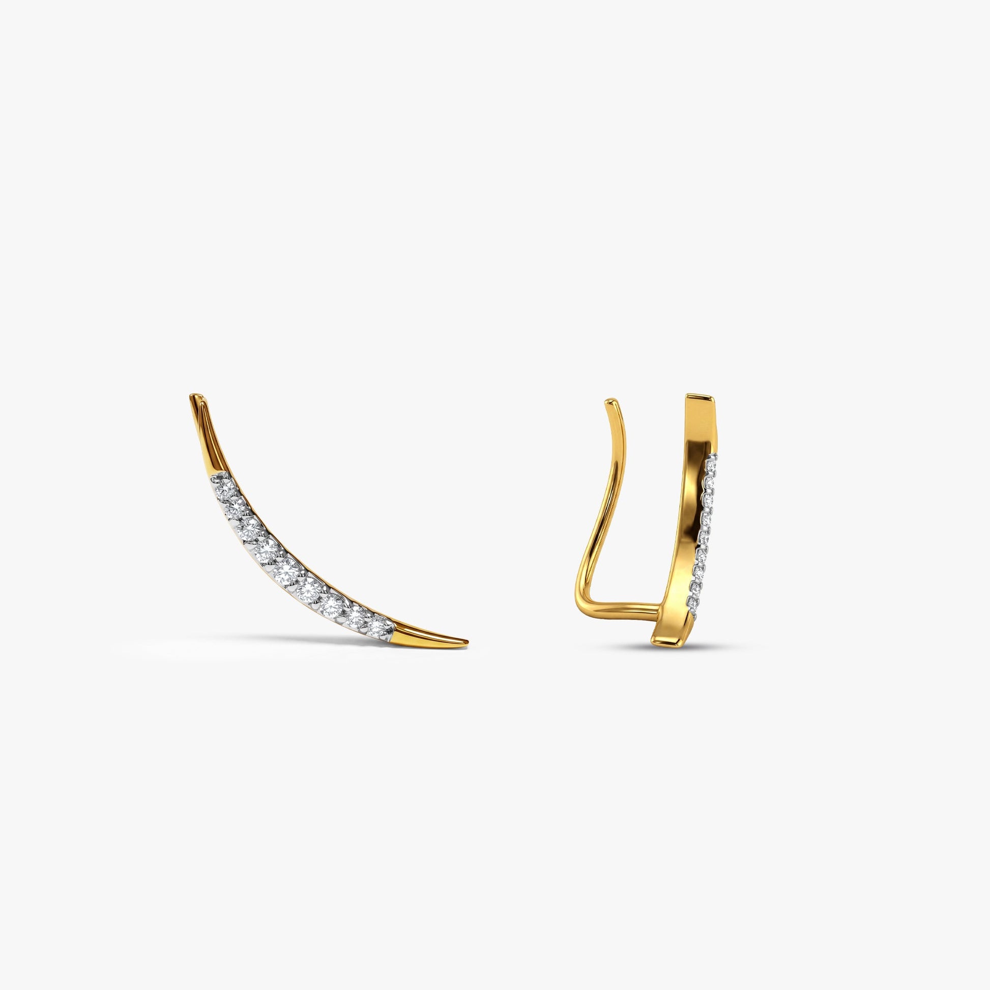 Gold Whisper Arc Lab Grown Diamond Earrings