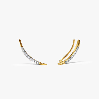 Gold Whisper Arc Lab Grown Diamond Earrings