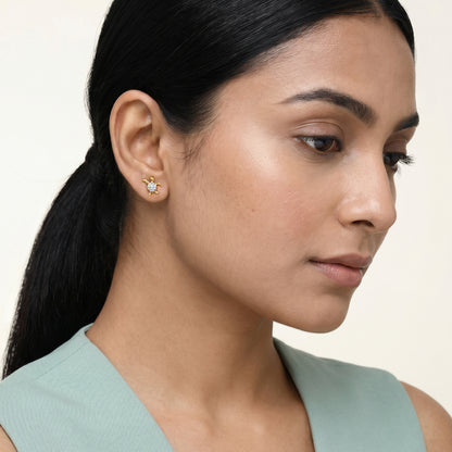 Gold Ocean Muse Lab Grown Diamond Earrings