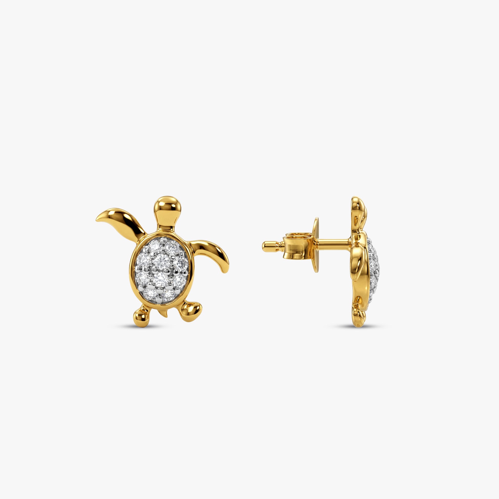 Gold Ocean Muse Lab Grown Diamond Earrings