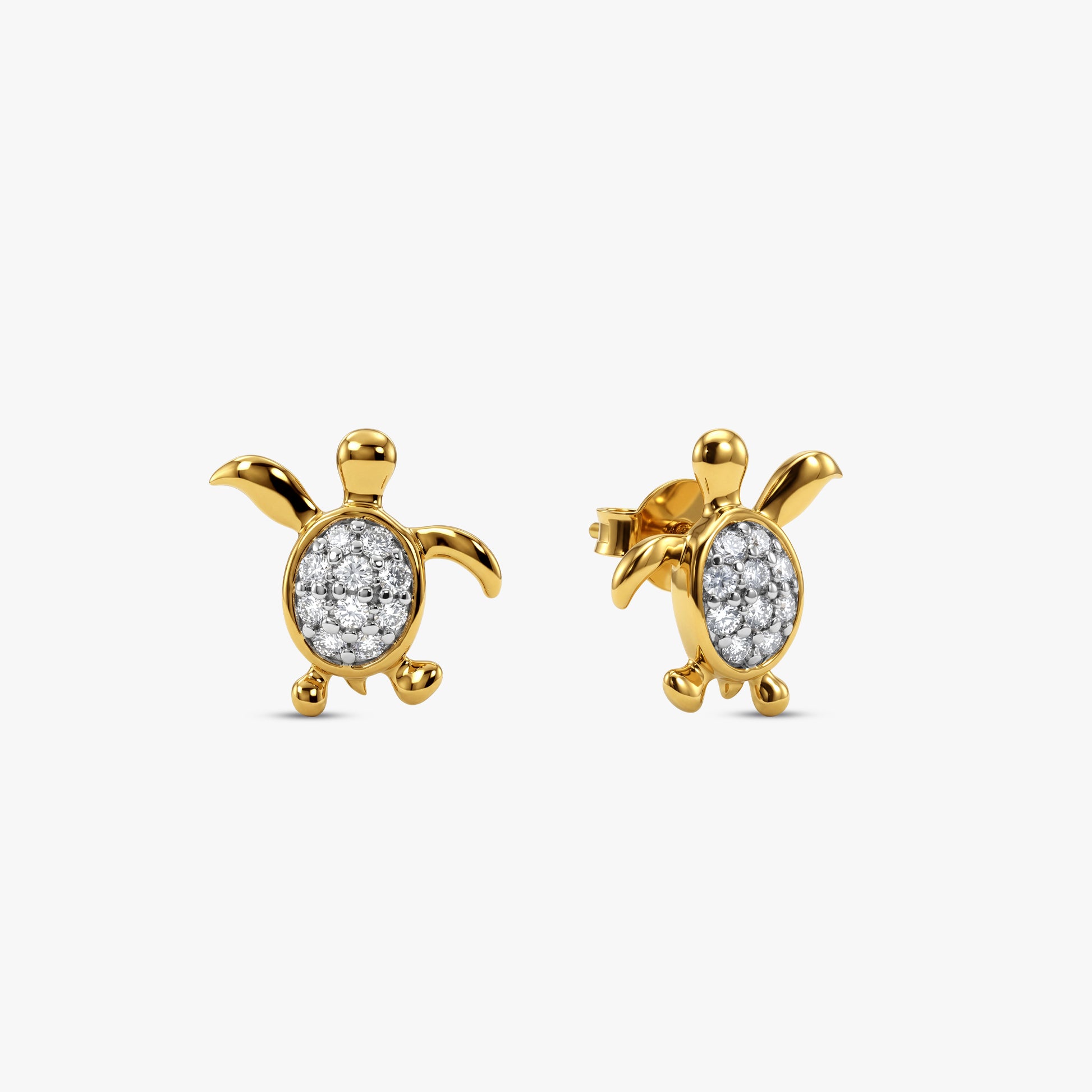 Gold Ocean Muse Lab Grown Diamond Earrings