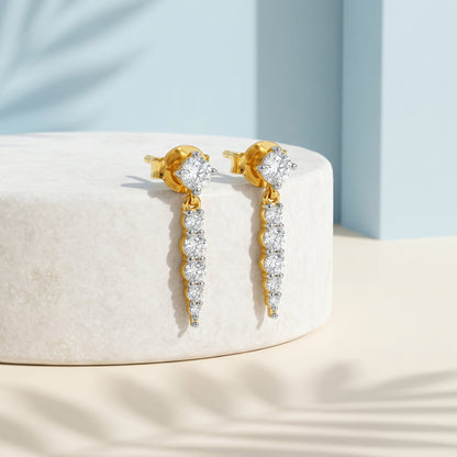 Gold Twilight Drop Lab Grown Diamond Earrings