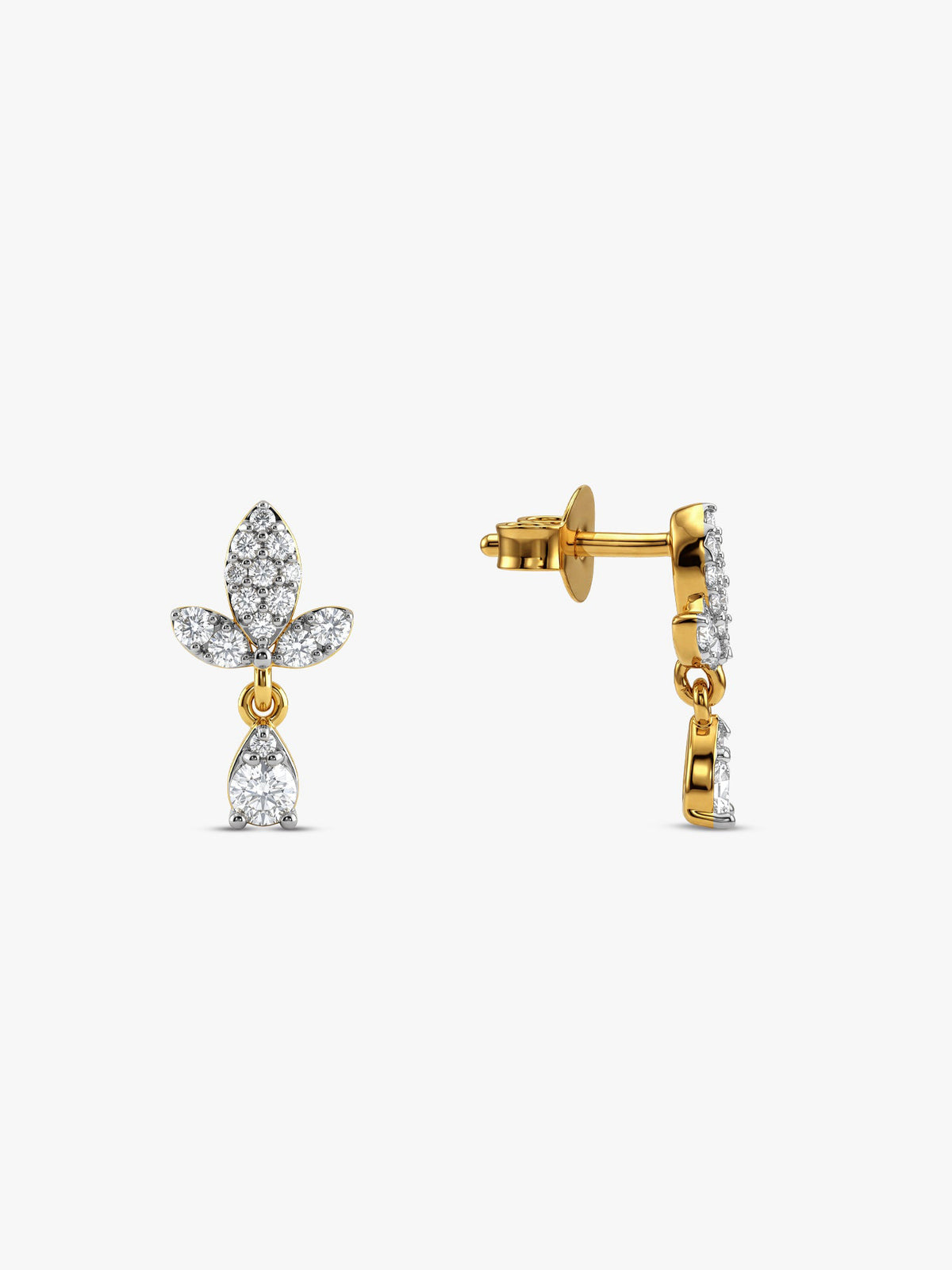 Gold Blossom Grace Lab Grown Diamond Earrings