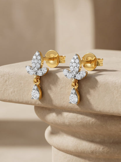 Gold Blossom Grace Lab Grown Diamond Earrings