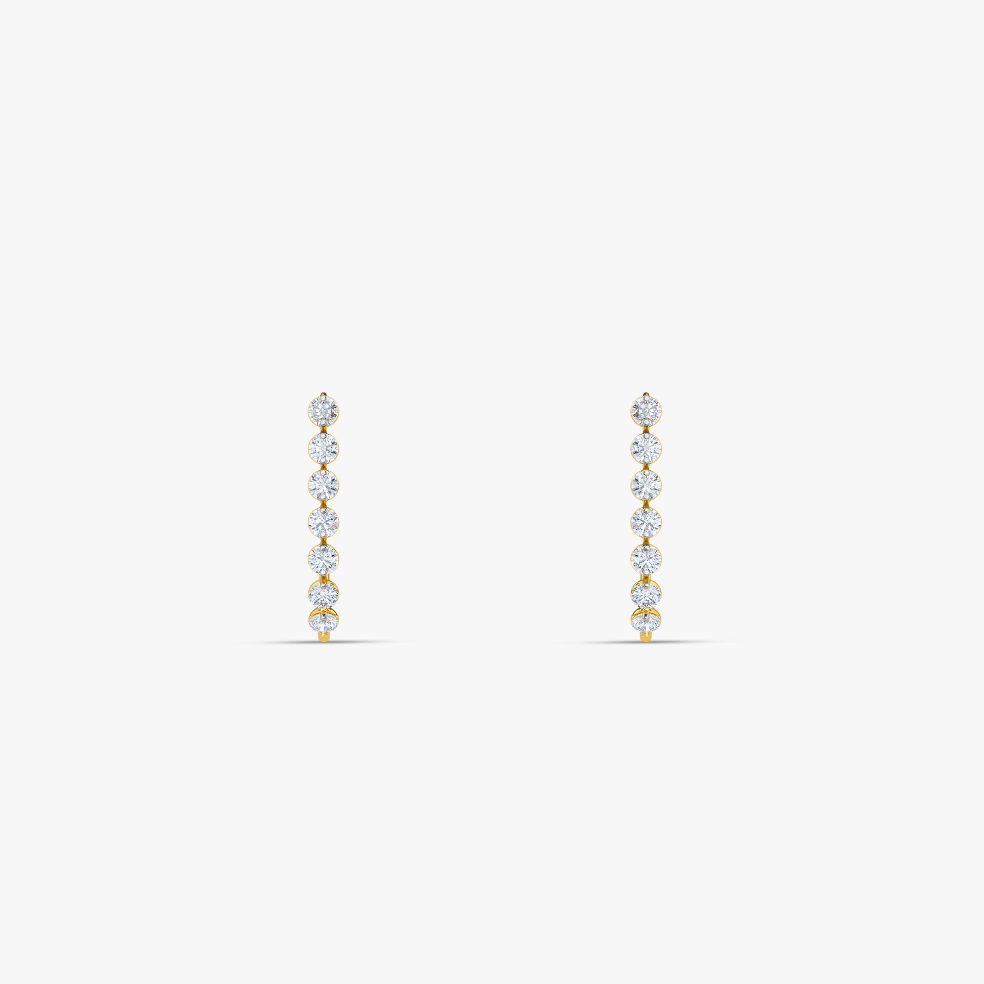 Gold Starlit Amour Lab Grown Diamond J Hoop Earrings