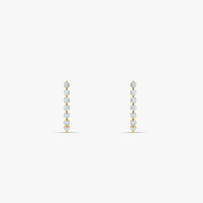 Gold Starlit Amour Lab Grown Diamond J Hoop Earrings