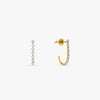Gold Starlit Amour Lab Grown Diamond J Hoop Earrings