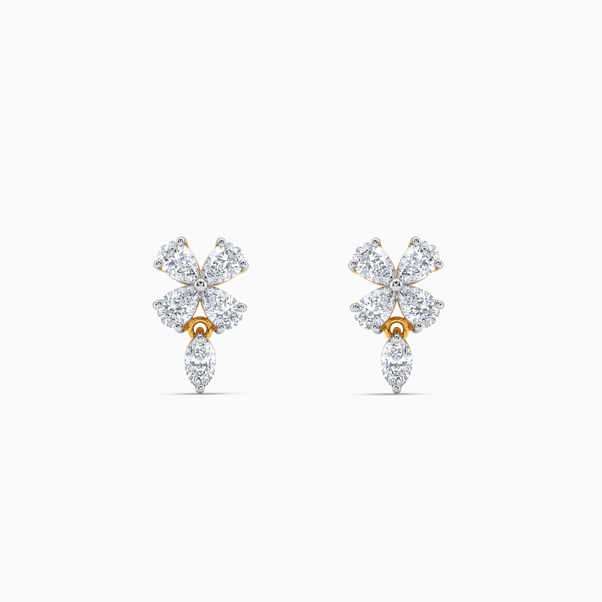 Gold Aurora Fleur Lab Grown Diamond Earrings