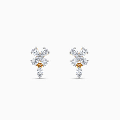 Gold Aurora Fleur Lab Grown Diamond Earrings