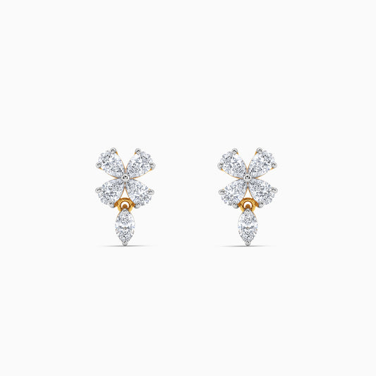Gold Aurora Fleur Lab Grown Diamond Earrings