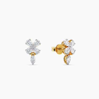 Gold Aurora Fleur Lab Grown Diamond Earrings