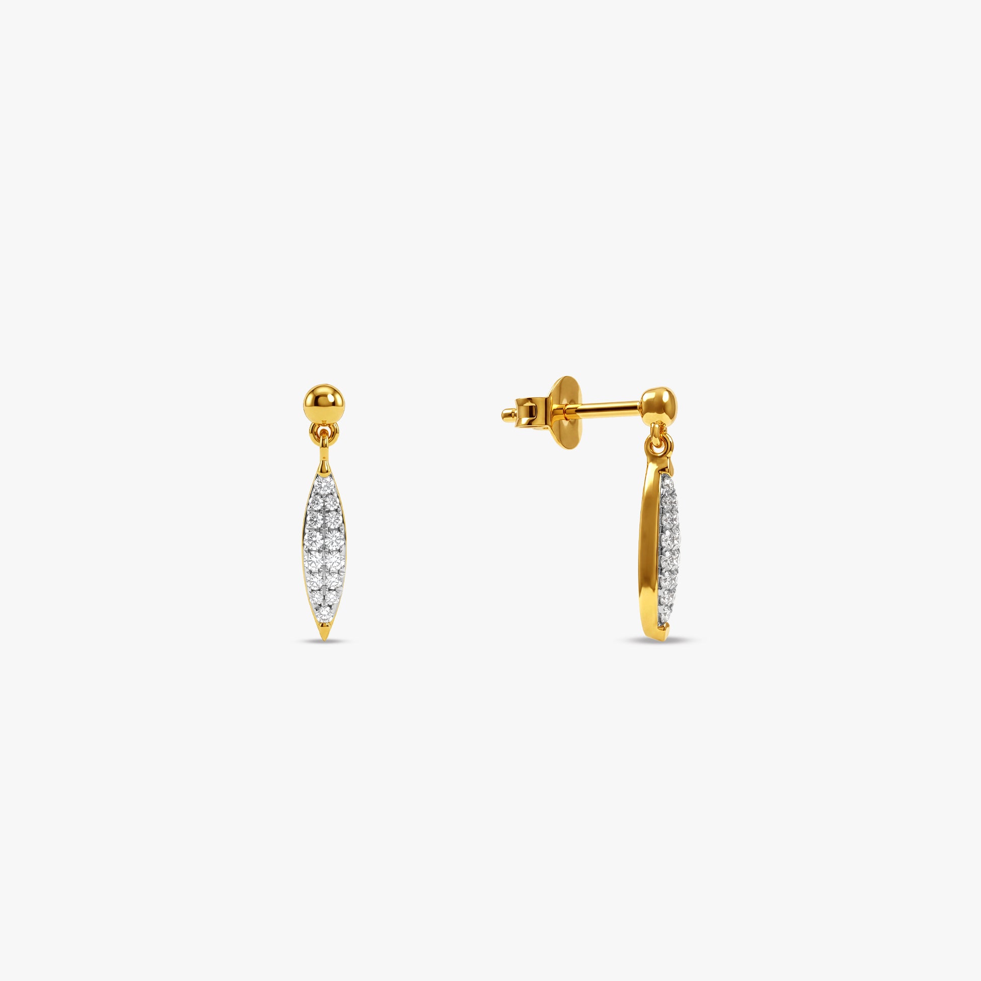 Gold Cascade Pod Lab Grown Diamond Earrings