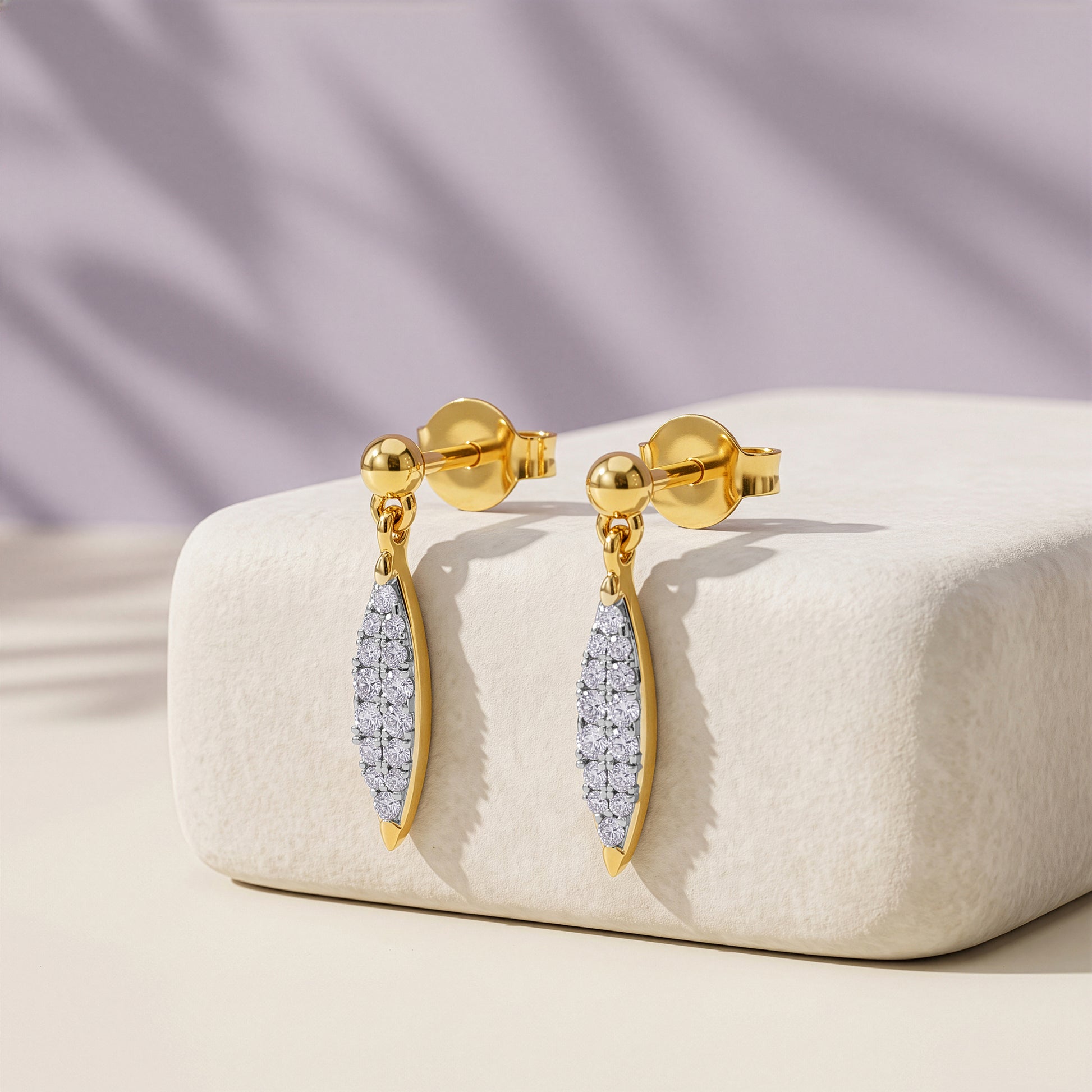 Gold Cascade Pod Lab Grown Diamond Earrings